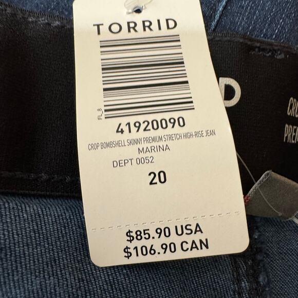 Torrid Crop Bombshell Skinny Premium Stretch High-Rise Jean Size 20 NWT - Picture 10 of 16